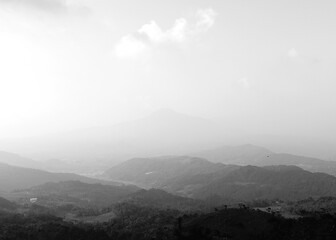 Beautiful mountain view from Nangorak Hill, Sumedang, West Java, Indonesia