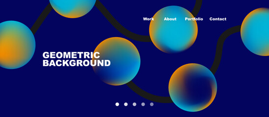 Connected dots geometric landing page background. Vector Illustration For Wallpaper, Banner, Background, Card, Book Illustration, landing page