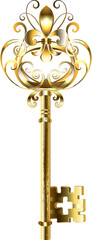 Golden Key with a Fleur de Lis © Nelli Valova