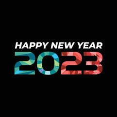 Happy New Year 2023 greeting card, creative design 