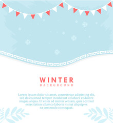 Fototapeta na wymiar winter blue background banner template space for text