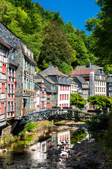 Monschau town above the Rur river in North Rhine-Westphalia, Germany