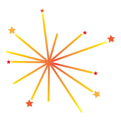orange red fireworks symbol for decorating a transparent background