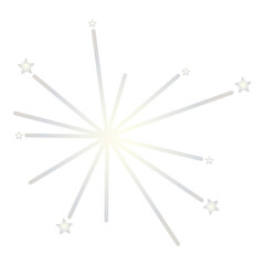 silver fireworks symbol for decorating a transparent background