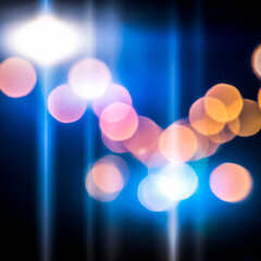 Blurred colored light street lamps as a the background.