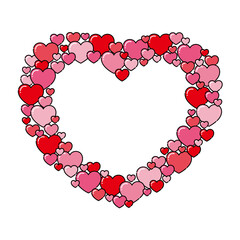 かわいい赤のツヤツヤハートのフレーム