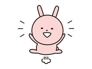 ジャンプしてよろこぶうさぎのキャラクター