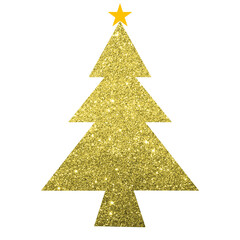 Obraz premium Gold Glitter Christmas Tree