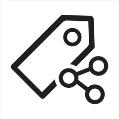 Tag share icon. Vector and glyph