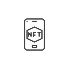 Mobile NFT line icon