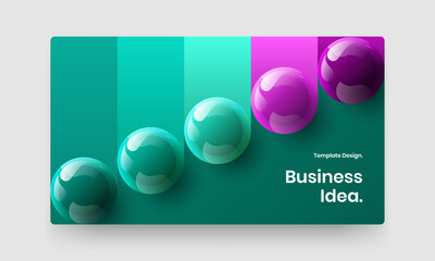 Vivid pamphlet vector design concept. Fresh 3D balls leaflet layout.