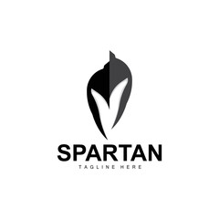 Spartan Logo, War Helmet Suit Vector, Barbarian Armor Icon, Viking, Gym Fit Design, Fitness