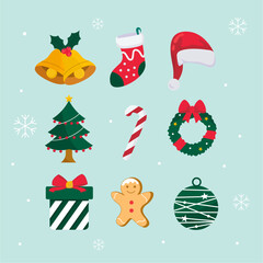 Christmas element flat design collection