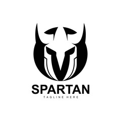 Spartan Logo, War Helmet Suit Vector, Barbarian Armor Icon, Viking, Gym Fit Design, Fitness