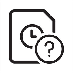 File question icon. File document help icon, Ask question icon. Vector and glyph