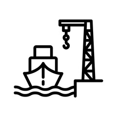 Black line icon for Export