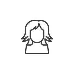Hair wig line icon