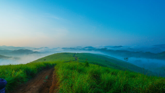 Sunrise in Vagamon, Kerala, India