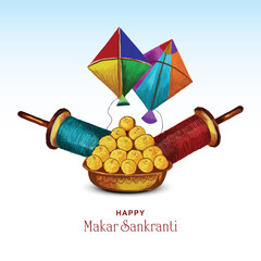 Happy makar sankranti holiday india festival background