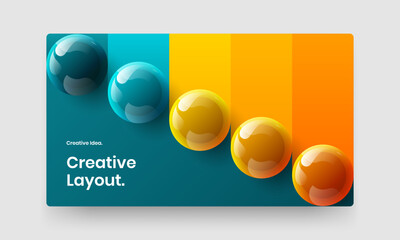 Minimalistic realistic balls corporate brochure illustration. Premium banner vector design concept.