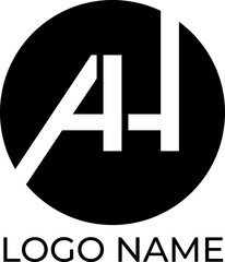 AH  initial monogram logo design concept