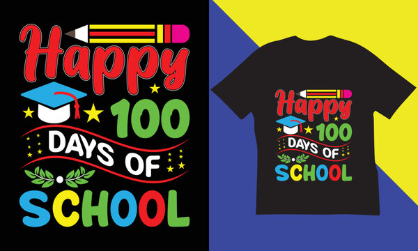 100 Days of School T-Shirt Design.