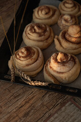  Wheat buns on a baking sheet