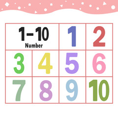 set of colorful numbers ,Bold trendy style typography contains 1, 2, 3, 4, 5, 6, 7, 8, 9, 0 for posters.