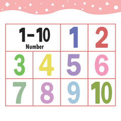 set of colorful numbers ,Bold trendy style typography contains 1, 2, 3, 4, 5, 6, 7, 8, 9, 0 for posters.