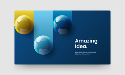 Creative 3D balls landing page concept. Original site design vector template.