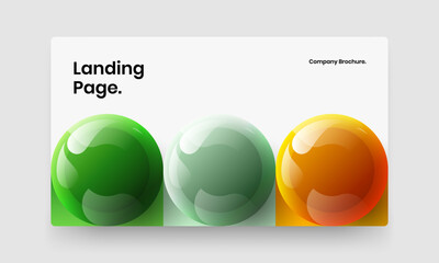 Clean company identity design vector layout. Fresh realistic spheres banner template.