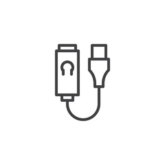 Headphone adapter line icon