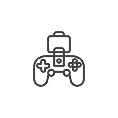 Phone gaming controller line icon