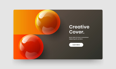 Colorful poster design vector illustration. Modern 3D spheres catalog cover template.