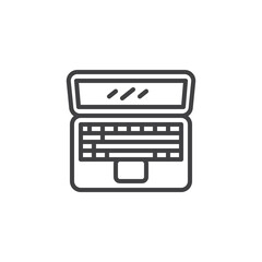 Open laptop line icon