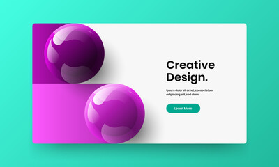 Colorful catalog cover vector design layout. Minimalistic realistic balls web banner template.