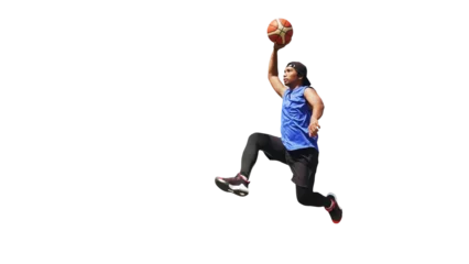 Foto op Plexiglas Asian basketball player doing dunk jumping to score  © STOCK PHOTO 4 U