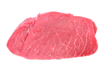 Raw beef steak isolated on white