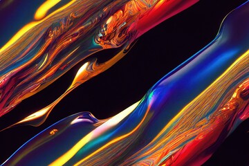 Obraz premium Colorful Iridescent Shiny Swirling Oil Colors Seamless Repeating Repeatable Texture Pattern Tiled Tessellation Background Image 