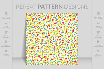 Polka dot pattern background, colorful cute design vector. Simple pattern background.