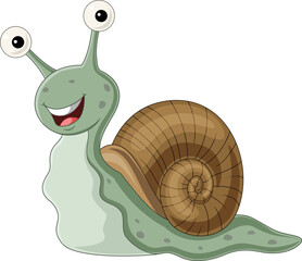 Cartoon snail isolated on white background