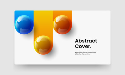 Geometric 3D spheres postcard concept. Vivid website vector design illustration.