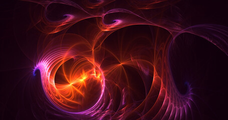 3D rendering abstract colorful fractal light background