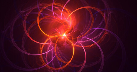 3D rendering abstract colorful fractal light background