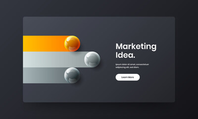 Minimalistic 3D balls web banner concept. Clean cover design vector illustration.