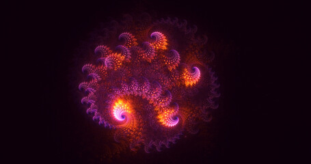 3D rendering abstract colorful fractal light background