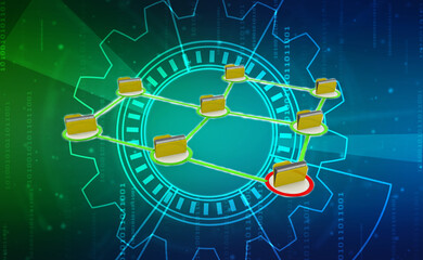3d illustration of Data sharing concept