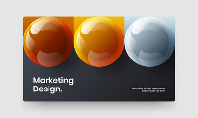 Colorful annual report vector design illustration. Isolated realistic balls flyer layout.