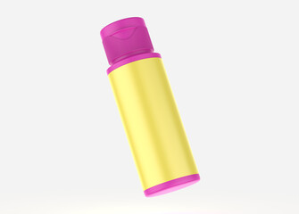 High resolution cosmetic bottle package isolated mockup fit for your design element. 3d illustration