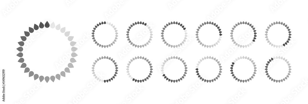 Fototapete circular loading buffering icons vector video ready for animation gif all keyframes frames bufring c
